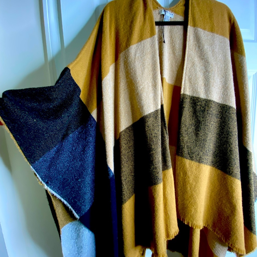 Anne Klein Neutral Multicolor Poncho
